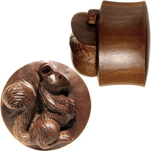 Load image into Gallery viewer, 25mm Organic Wood Squirrels Gone Nuts Saddle Plug Set