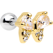 将图片加载到图库查看器,16G 1/4 Steel Clear CZ Sunny Butterfly Cartilage Earring