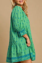Load image into Gallery viewer, Full Size Tassel Embroidered Sleeve Mini Dress Plus Size Feminine & Stylish Green Dress