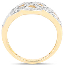 Load image into Gallery viewer, 14K Yellow Gold Plated 0.26 Carat Genuine White Diamond .925 Sterling Silver Ring