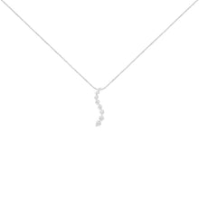 Load image into Gallery viewer, 14K White Gold 3.0 Cttw Round-Brilliant & Baguette Cut Diamond S Shaped Graduated 18" Pendant Necklace (I-J Color, I2-I3 Clarity)