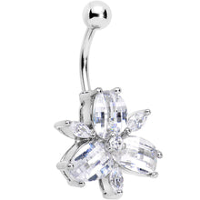 Load image into Gallery viewer, Clear Gem Pretty Petals Flower Full of Paradise Bottom Mount Belly Ring