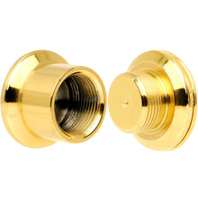 Load image into Gallery viewer, 00G Gold Plated Steel Clear Gem Anchor Saddle Stash Plug Set