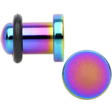 将图片加载到图库查看器,2G Rainbow Titanium Plated Steel Flat Top Single Flare Plug Set