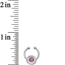 Load image into Gallery viewer, Purple Synthetic Opal Ion-plated Non-Pierced Clip On Fake Septum Ring