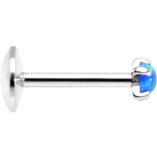 Load image into Gallery viewer, 16G 5/16 Blue 2.5mm Synthetic Opal Internally Threaded Labret