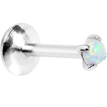 Load image into Gallery viewer, 16G 5/16 White 2.5mm Synthetic Opal Internally Threaded Labret