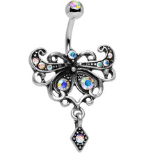 Load image into Gallery viewer, Aurora Antique Finish Stainless Steel Maharani Butterfly Belly Ring