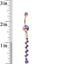 将图片加载到图库查看器,Purple Rose Gold Anodized Criss Cross Dangle Belly Ring