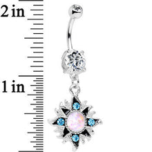 将图片加载到图库查看器,Clear Accent Aurora Blue Gem Starburst Dangle Belly Ring