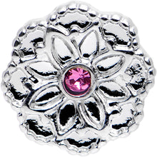Load image into Gallery viewer, 16G 1/4 Pink Gem Steel Mandala Flower Tragus Cartilage Earring