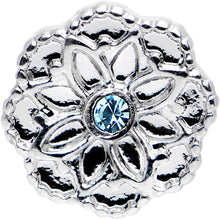 Load image into Gallery viewer, 16G 1/4 Aqua Gem Steel Mandala Flower Tragus Cartilage Earring