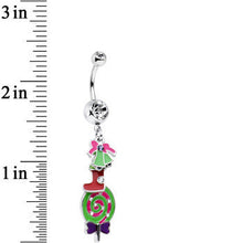 Load image into Gallery viewer, Clear Gem Christmas Delight Lollipop Dangle Belly Ring