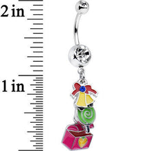 将图片加载到图库查看器,Clear Gem Christmas Bells Present Dangle Belly Ring