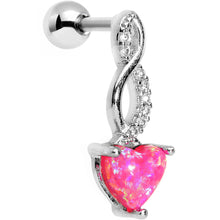 Load image into Gallery viewer, 16G True Pink Synthetic Opal Twist Left Cartilage Earring