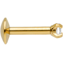 将图片加载到图库查看器,16G 1/4 Gold IP 2mm Clear Gem Internally Threaded Tragus Earring