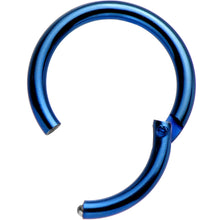 将图片加载到图库查看器,16G 5/16 Blue Anodized Titanium Hinged Segment Ring