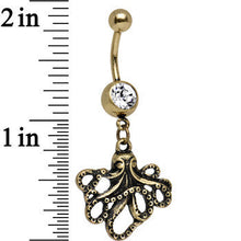 将图片加载到图库查看器,Clear Anodized Antiqued Octopus Dangle Belly Ring