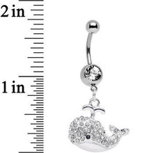 将图片加载到图库查看器,Clear Gem Wear Me Out Whale Dangle Belly Ring