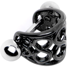 Load image into Gallery viewer, 16G 3/8 Black Band Steel Bar Infinity Cartilage Cuff