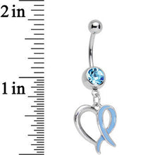 将图片加载到图库查看器,Baby Blue Gem Wispy Blue Twisted Heart Dangle Belly Ring