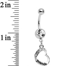 将图片加载到图库查看器,Clear Gem Best and Friends Matching Heart Dangle Belly Ring Set