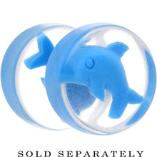 将图片加载到图库查看器,Acrylic Bright Blue Dolphin Inlay Cheater Plug