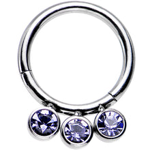 将图片加载到图库查看器,16G 5/16 Purple Gem Trio Hinged Segment Ring