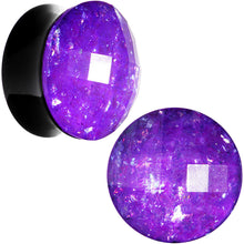 Load image into Gallery viewer, 7/8 Black Acrylic Fuchsia Galaxy Faceted Saddle Plug Set