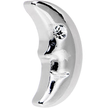 Load image into Gallery viewer, 16G 1/4 Clear Gem Steel Crescent Moon Left Cartilage Earring
