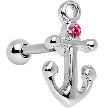 将图片加载到图库查看器,16G 1/4 Pink Gem Settle Down Anchor Cartilage Earring