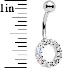 将图片加载到图库查看器,Clear Gem Stainless Steel Hollow Circle Belly Ring