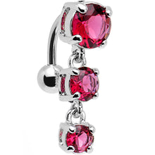 将图片加载到图库查看器,Pink Gem Trio Top Mount Dangle Belly Ring