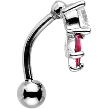 将图片加载到图库查看器,Clear Pink Gem Flip Flower Reversible Top Mount Belly Ring