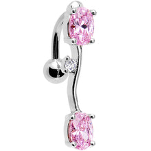 将图片加载到图库查看器,Pink Gem Really Reversible Double Mount Belly Ring
