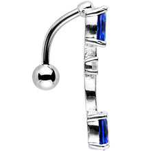 将图片加载到图库查看器,Navy Blue Gem Double Drop Reversible Top Mount Belly Ring