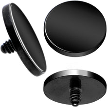 Load image into Gallery viewer, 14G Black Titanium IP 4mm Flat Disc Dermal Anchor Top