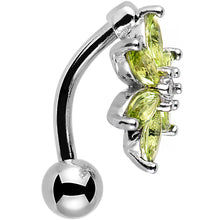 将图片加载到图库查看器,Greem Gem Lily Flower Top Mount Dangle Belly Ring