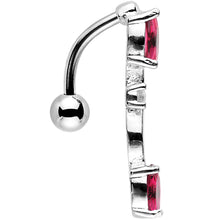 Load image into Gallery viewer, Pink Gem Double Drop Top Mount Dangle Belly Ring