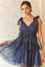 将图片加载到图库查看器,Tie Shoulder Polka Dot Mesh Dress For Women – Flirty Retro Polka Dot Elegant Dress with Adjustable Ties & Sheer Mesh Fabric For Special Occasions