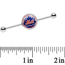 将图片加载到图库查看器,14G Officially Licensed MLB New York Mets Industrial Barbell 38mm