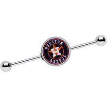 Load image into Gallery viewer, 14G Licensed MLB Houston Astros Industrial Barbell 38mm