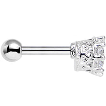 Load image into Gallery viewer, 16G Clear CZ Classic Prong Set Tragus Cartilage Earring 1/4