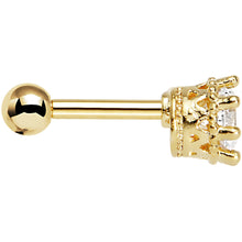 Load image into Gallery viewer, 14k Gold Plated Clear CZ Classic Prong Tragus Cartilage Earring 1/4