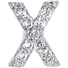 Load image into Gallery viewer, 16G Clear CZ Gem Paved Initial X Tragus Cartilage Earring 1/4