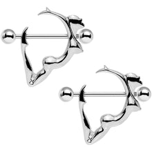 Load image into Gallery viewer, 14G 13/16 Steel Silhouette Lovely Lady Barbell Nipple Shield Set