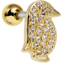 Load image into Gallery viewer, 16G 1/4 Clear Gem Perky Penguin Right Tragus Cartilage Earring