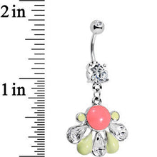 Load image into Gallery viewer, Clear Gem Spring Deco Dangle Belly Ring Created with Crystal