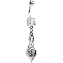 将图片加载到图库查看器,Clear Gem White Faux Opal Wistfully Twisted Dangle Belly Ring