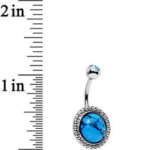 Load image into Gallery viewer, Light Blue Gem Faux Turquoise Western Waterway Belly Ring